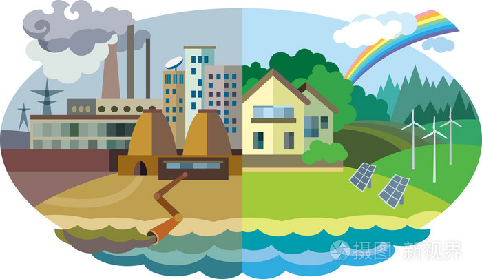 环境污染和环境保护插画-正版商用图片0dwddj-摄图新
