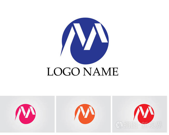 字母m 矢量图标这类标志模板