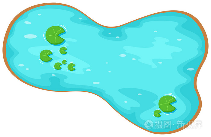 空中的池塘插画-正版商用图片0dwtbr-摄图新视界