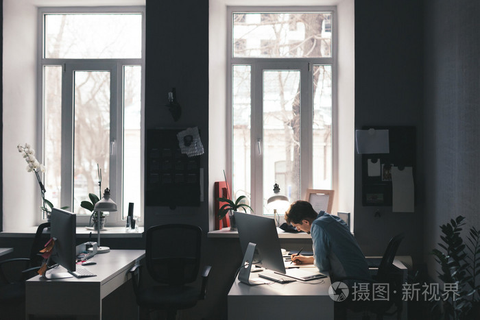在办公室里工作的设计师