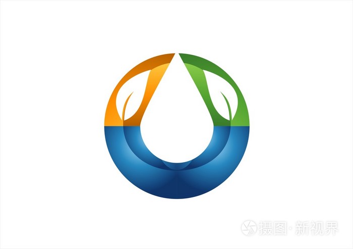 圈出自然生态友好水下降徽标 成本高效健康自然图标 清洁用水下降