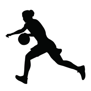 篮球运动员，女人，女孩，带球跑