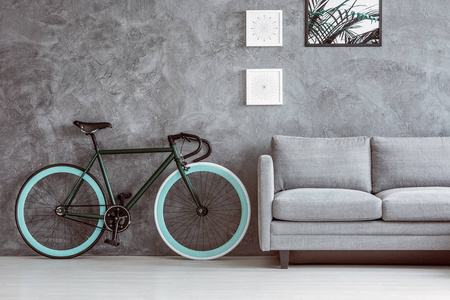 灰色的沙发的自行车