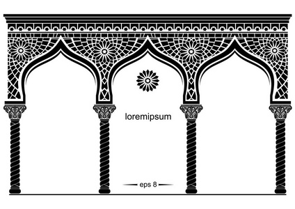 拱形的东部外观的剪影