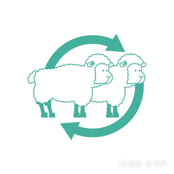 克隆羊的标志.实验室研究图标