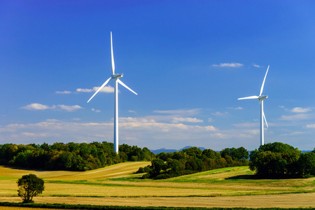 风力涡轮机发电的风力发电场