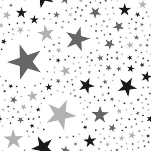 黑色的星星无缝上白色背景不寻常无止境随机分散黑色星星图案