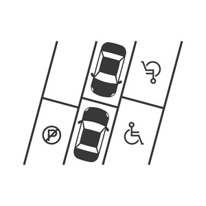 残疾的迹象，轮廓设计的停车场