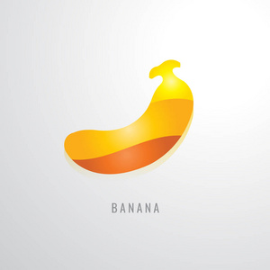香蕉果实颜色渐变黄色。橙色。红色。现代设计