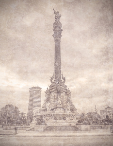 哥伦布纪念碑，巴塞罗那。西班牙