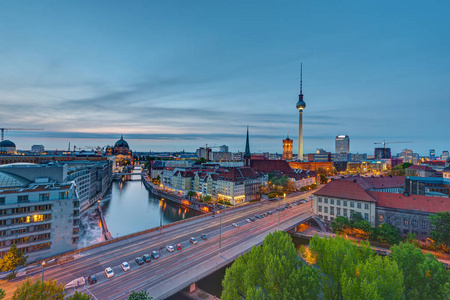 柏林市中心的黄昏