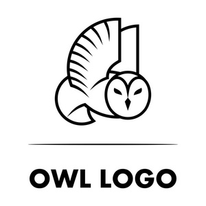 黑色和白色猫头鹰 logo