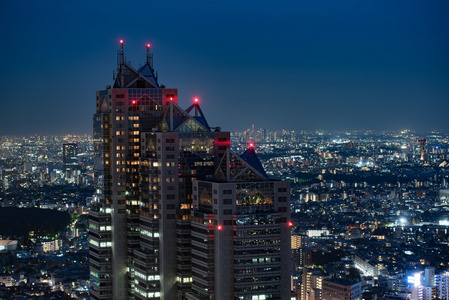 东京夜景从市政府办公室图片