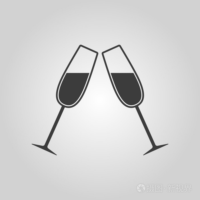 酒杯和酒杯,庆祝符号.单位