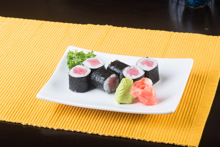 日本料理。寿司的背景