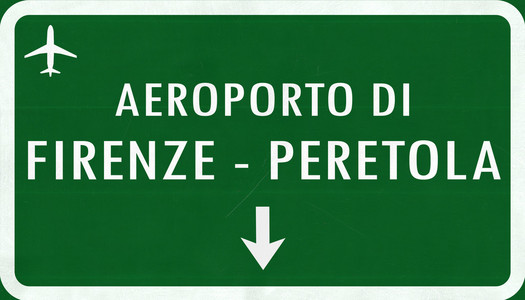 佛罗伦萨意大利机场公路标志