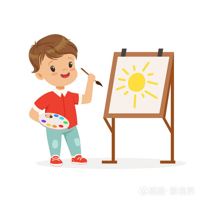 oy 画太阳在画架上