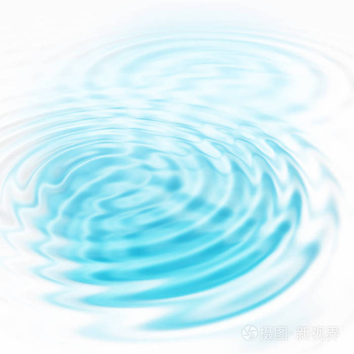 抽象的蓝色圆形水涟漪