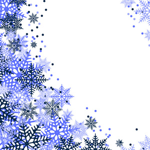 蓝色雪花圣诞框架