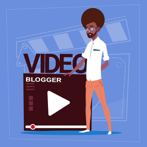 非洲裔美国人通过vlogger频道屏幕现代视频bl