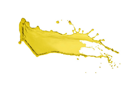 孤立的液体油飞溅淡黄色