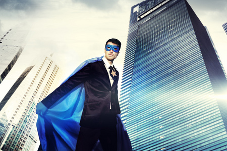 在现代城市中的超级英雄商人
