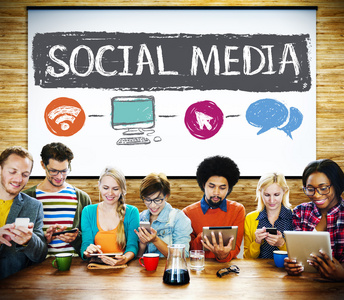 社交媒体，技术连接概念