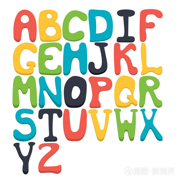 向量组的拉丁文字母.彩色的字母表