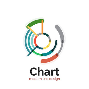 细线图表标志设计。图图标现代彩色平面样式
