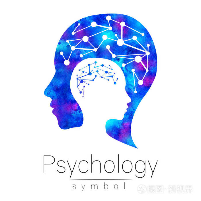 现代头指示标志图案的心理学.配置文件的人.标识.创作