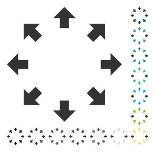 放射状箭头矢量图标