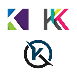 抽象字母 K 矢量标志的概念