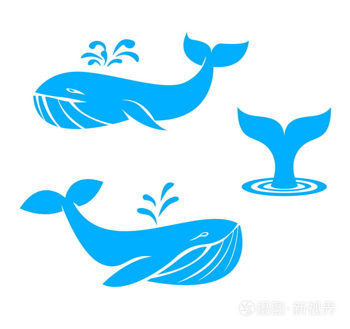 鲸鱼图标.平面设计元素.矢量图
