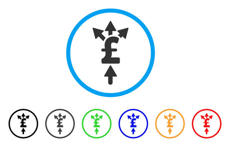 划分英镑付款圆形的图标