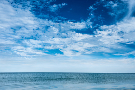 蓝色的明确大海和天空