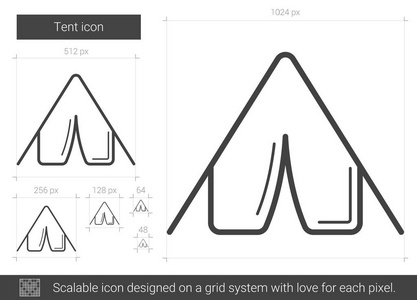 帐篷线图标