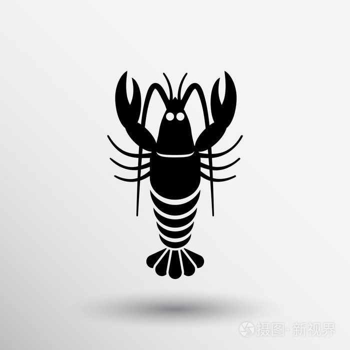 图标小龙虾龙虾海洋海鲜标志符号