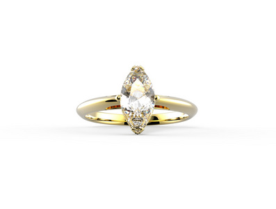结婚戒指和钻石。3d 图