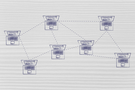 笔记本电脑连接在一个网格网络的结构