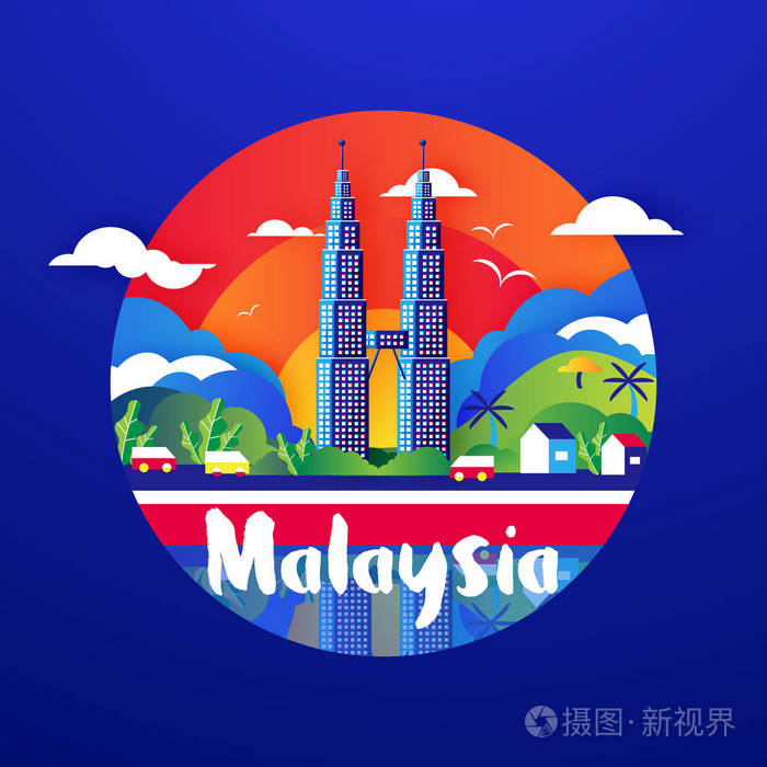 马来西亚著名的地标吉隆坡城市中心的旅程