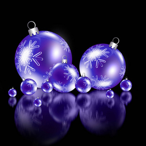 圣诞节紫色背景与球