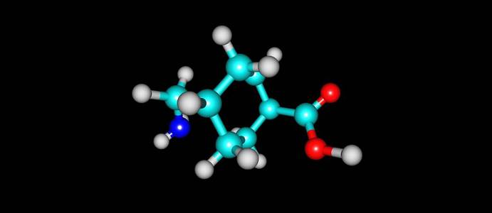 氨甲环酸分子结构上黑色孤立