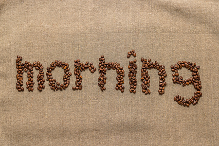词的咖啡豆的早晨