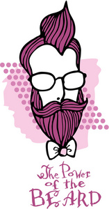 一个留着大胡子眼镜与领结的新潮时髦的人像头