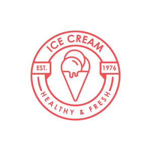 冰淇淋店徽标模板