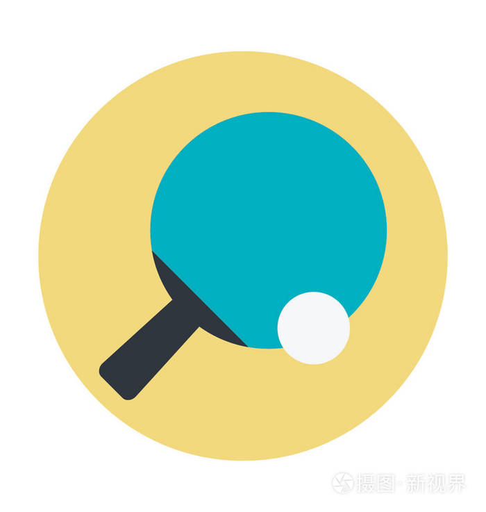 乒乓球彩色矢量图标