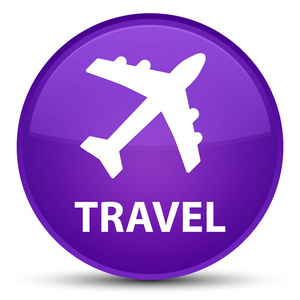 旅行 平面图标 特殊紫色圆形按钮