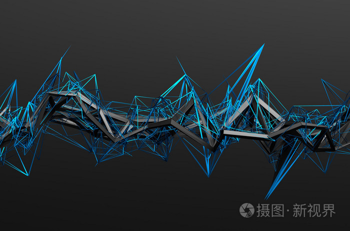 抽象的3d渲染的混沌结构