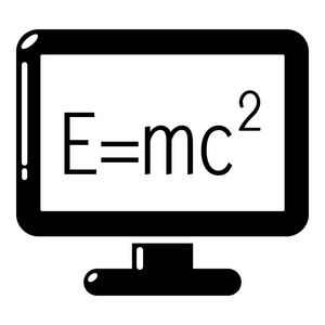 监视器图标，简单的黑色风格
