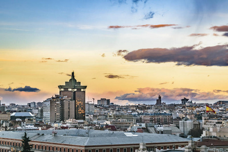 鸟瞰马德里城市景观